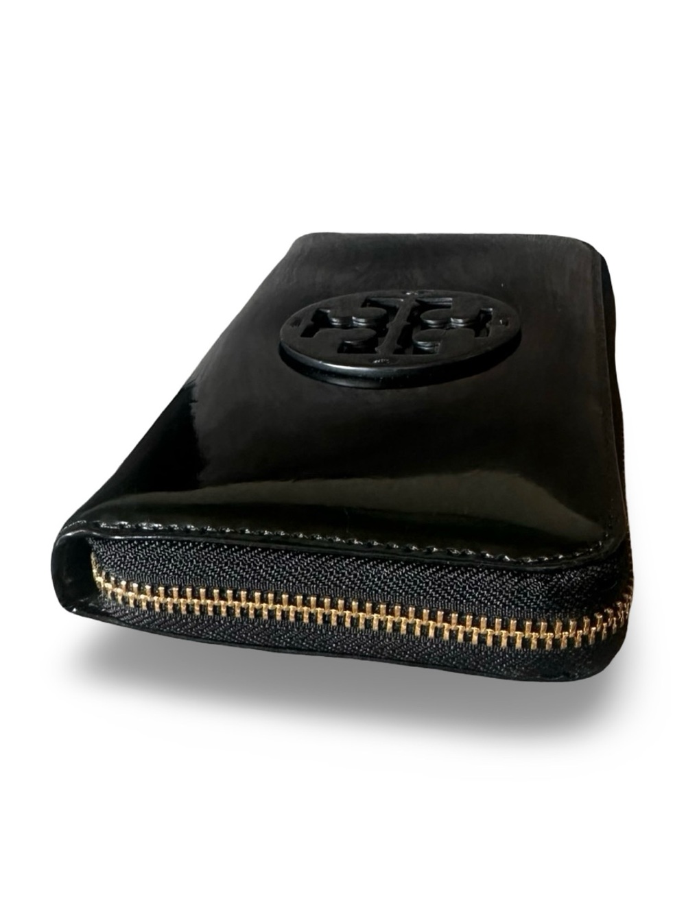 Tory Burch With Paper Work Black Patent Leather Zip Wallet - Picture 9 of 13